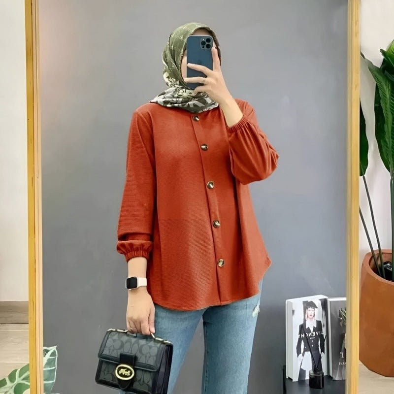 Ice Silk Wrinkle Shirt Women