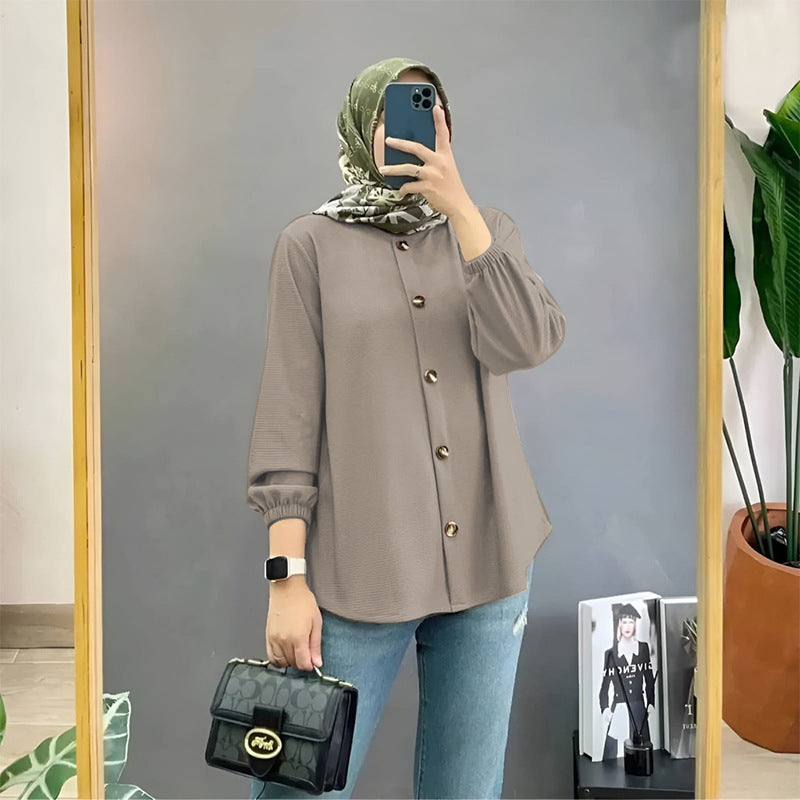 Ice Silk Wrinkle Shirt Women