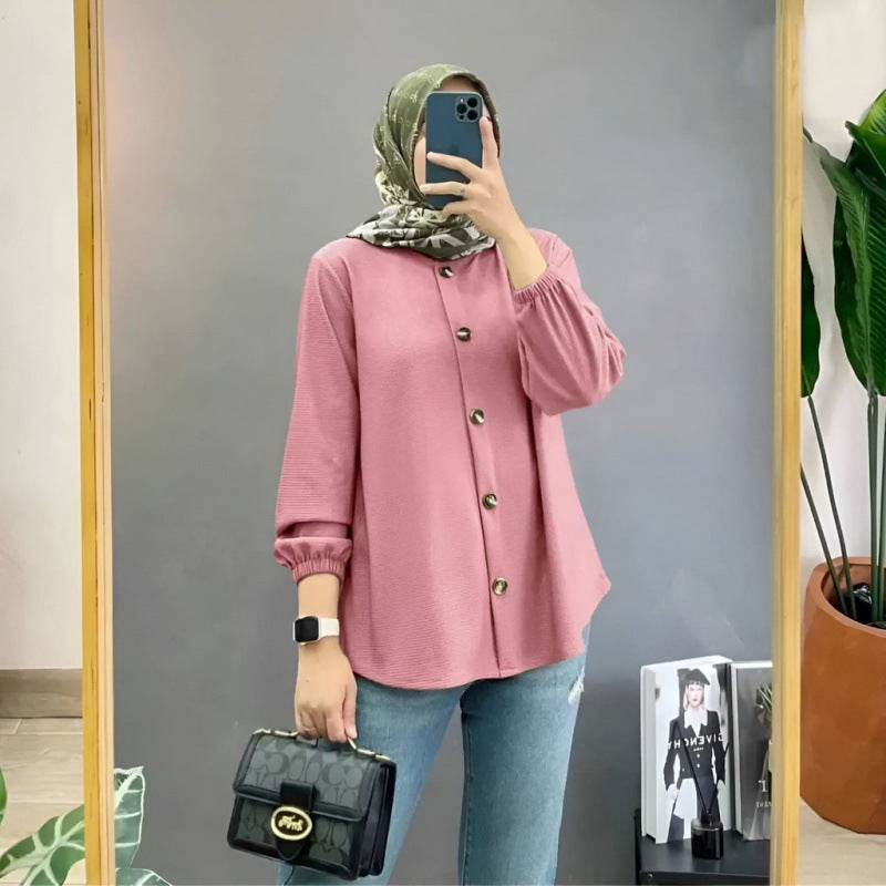 Ice Silk Wrinkle Shirt Women