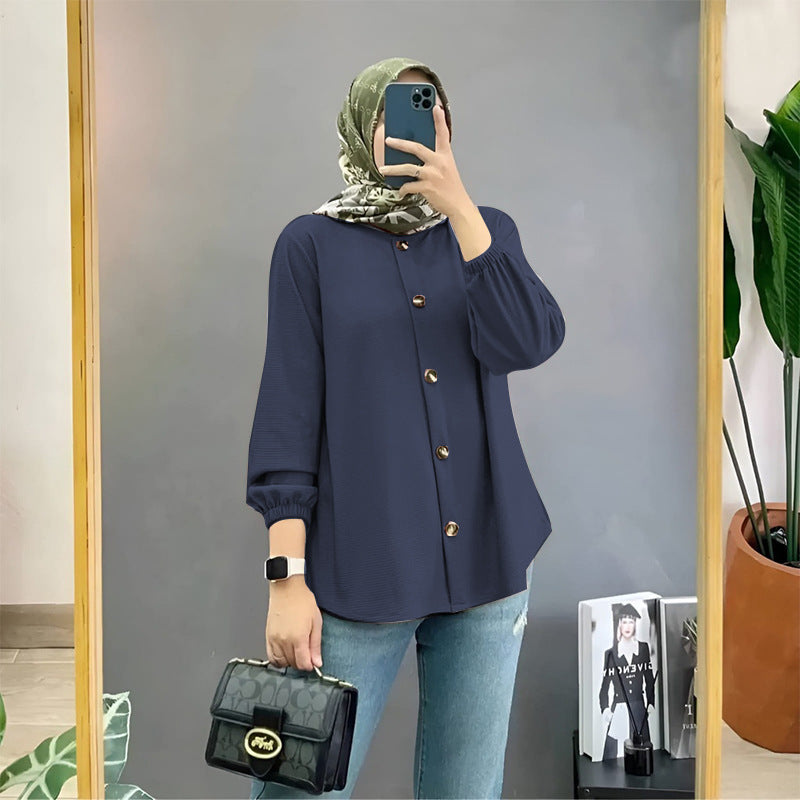 Ice Silk Wrinkle Shirt Women