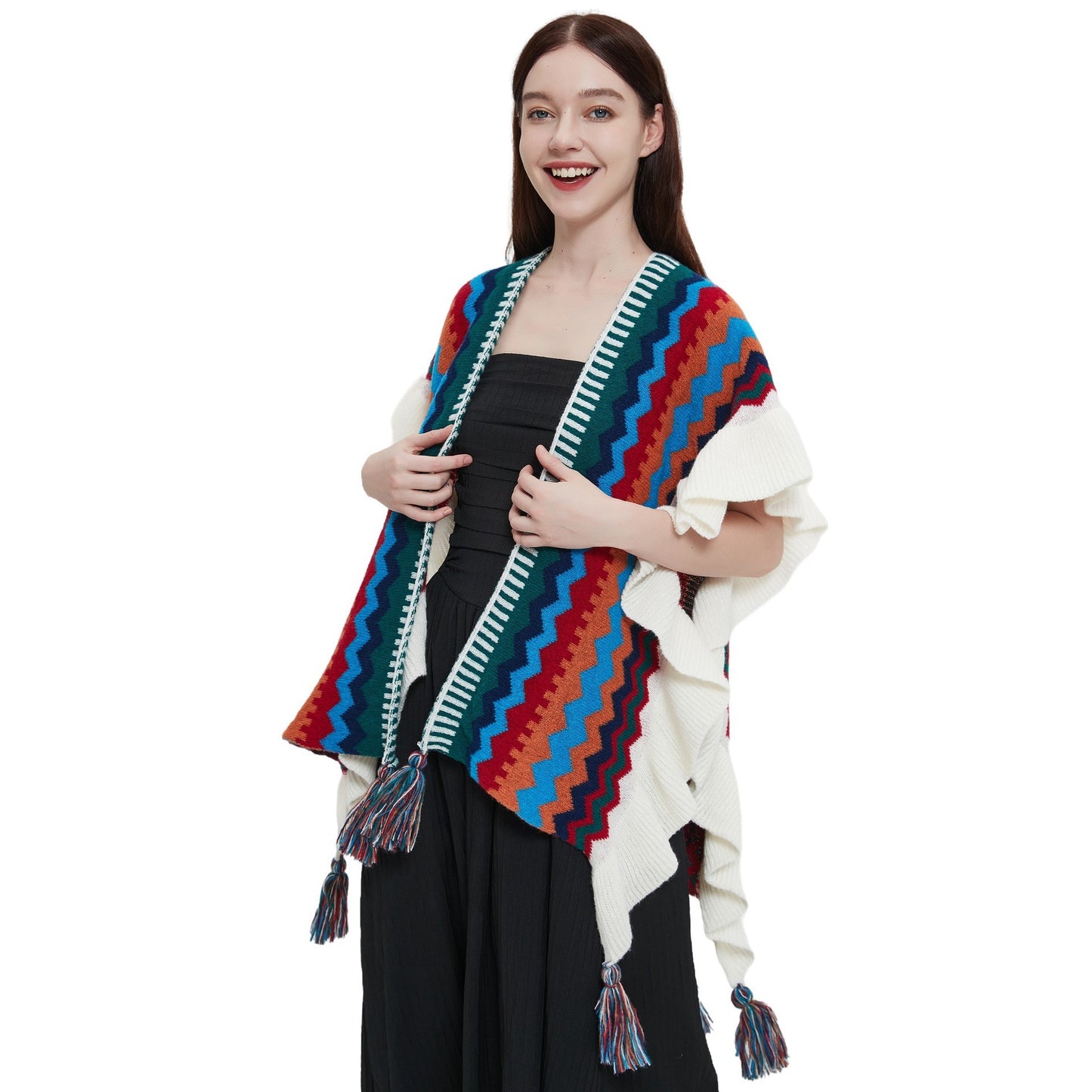 Ruffled Knitted Shawl