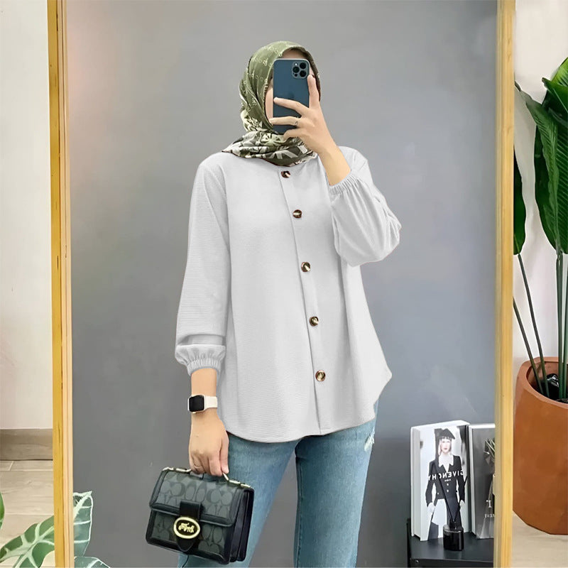 Ice Silk Wrinkle Shirt Women