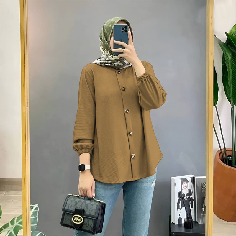 Ice Silk Wrinkle Shirt Women