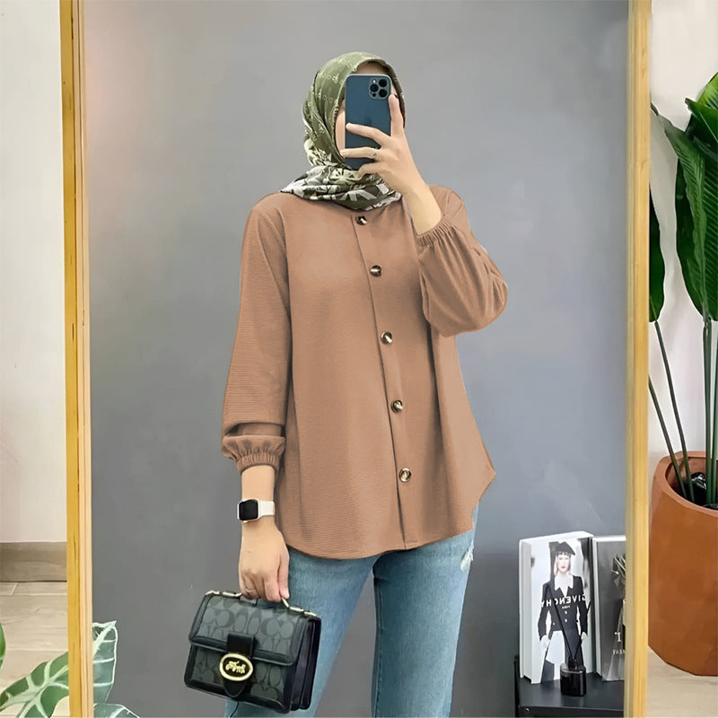 Ice Silk Wrinkle Shirt Women