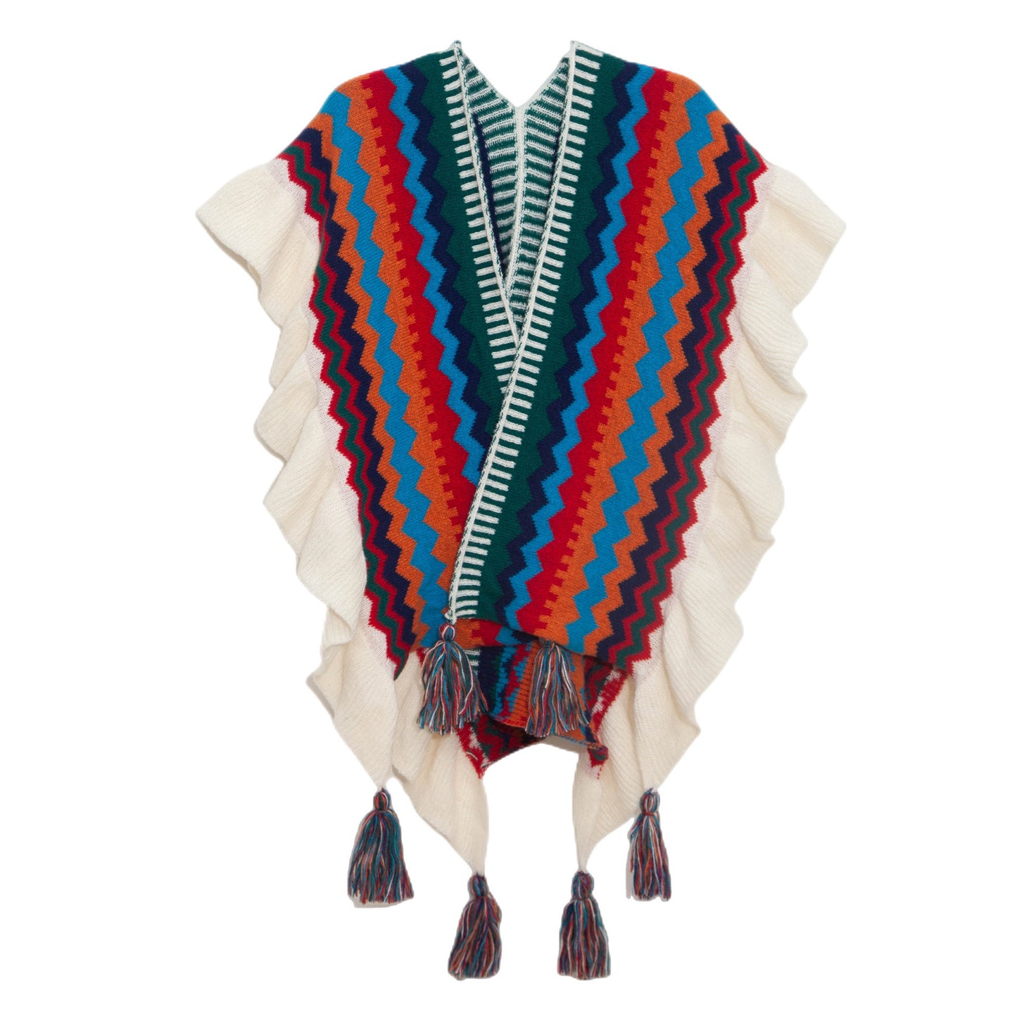 Ruffled Knitted Shawl