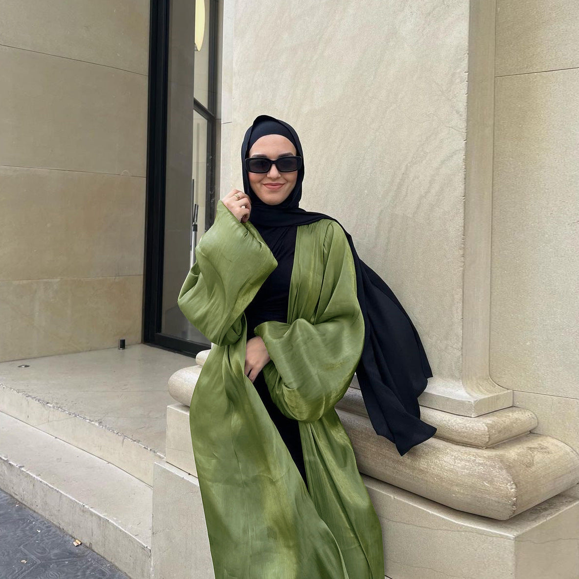 Muslim Shiny Satin Puff