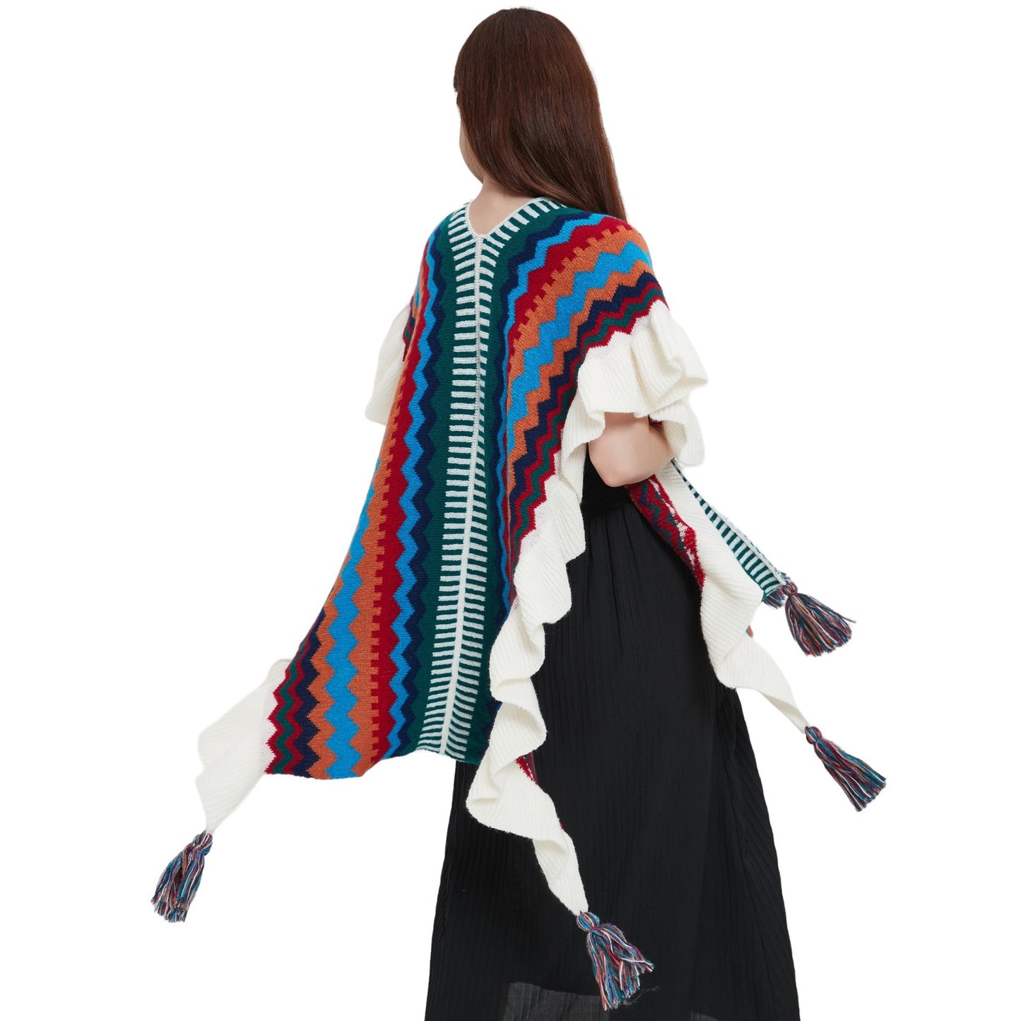 Ruffled Knitted Shawl