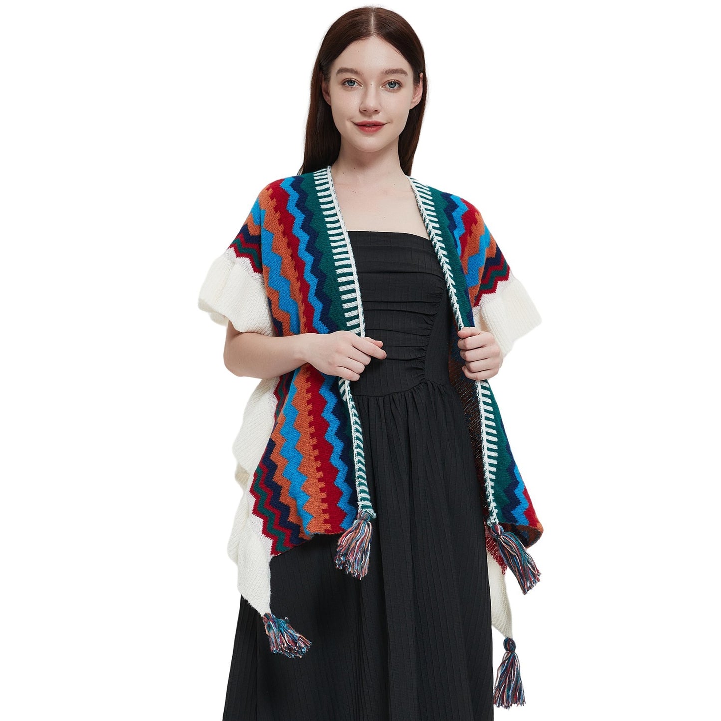 Ruffled Knitted Shawl