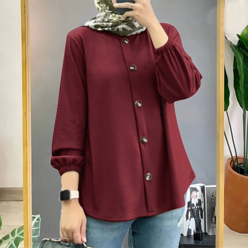 Ice Silk Wrinkle Shirt Women