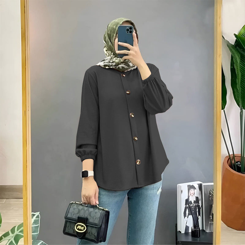 Ice Silk Wrinkle Shirt Women