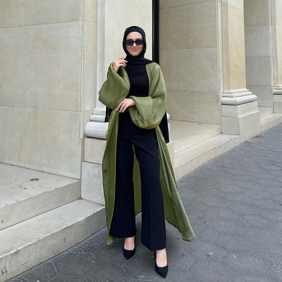 Muslim Shiny Satin Puff
