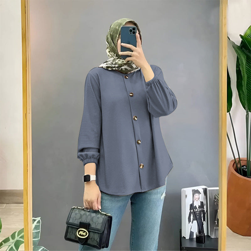 Ice Silk Wrinkle Shirt Women