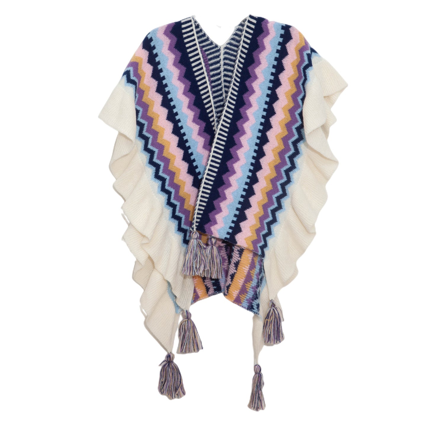 Ruffled Knitted Shawl